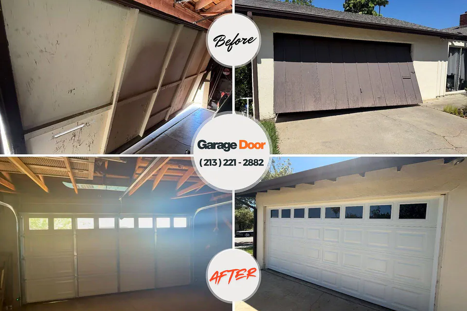 Before and after: garage door spring repair West Canton, NC